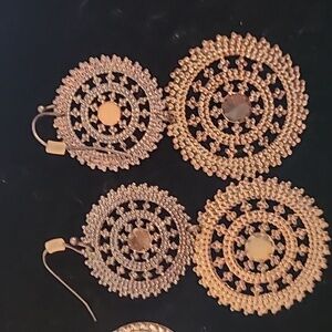 Bronze Dangling Wheel Earrings
